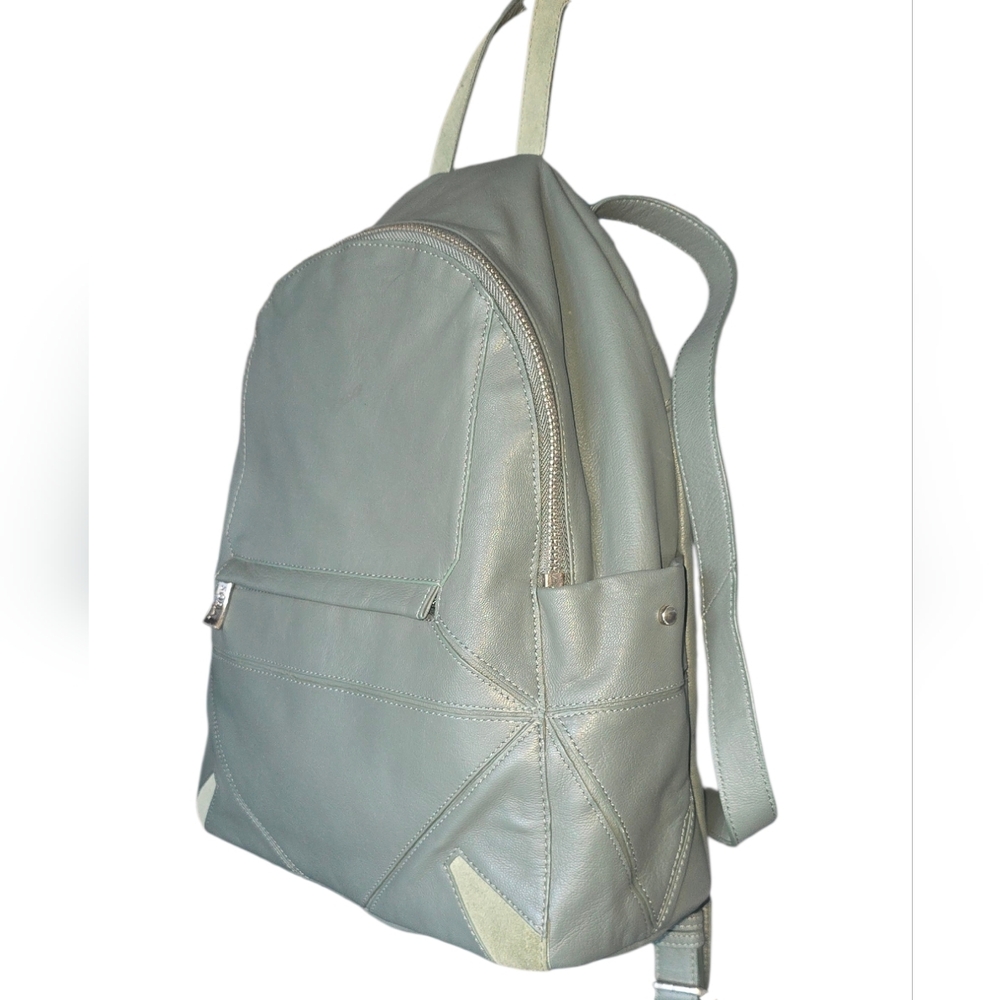 Sorial Soft Green Leather Two Tone Backpack